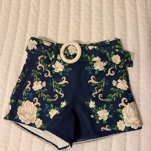 Farm Rio Navy Blue Flower Tapestry Shorts - Size 26 NWT